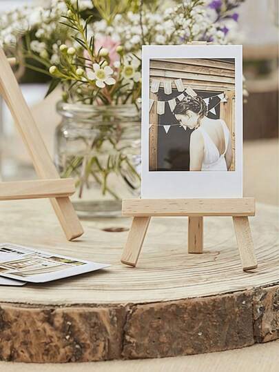 1pc Mini Art Easel, Brush Set, Small Canvas Frame, Holiday Party DIY Tool, Adjustable Easel Phone Holder, Professional Painting Supplies, Suitable For Artists, Art Beginners And Painting Lovers, Beginners Practice Painting To Release Creativity - Wooden Display Stand, Suitable For Oil Painting, Watercolor, Acrylic - Student Art Tools, Handicrafts, Logos, Photos | Foldable Tabletop Sketch Tripod Set (Random Color And Style)