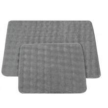 2-Piece Non-Slip Bath Mat Set – 60x100 Cm + 50x60 Cm – Soft 100% Polyester – Dotted PVC Backing – Machine Washable, Quick-Drying – Bathroom & Indoor Use – Made In Turkey
