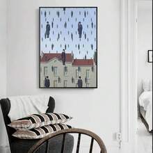 1pc/3pcs Wall Arts Posters Optional Frame Modern Surrealism Rene Magritte Classic Artwork Reproduction Posters And Print Canvas Painting Wall Art Picture For Living Room