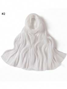 1件套阿巴雅配饰，基础款女士纯色丝绸岛屿优雅柔软头巾，光泽亮丽，风格保守，阿拉伯休闲长围巾，适合日常佩戴，柔软头巾，遮面服饰，连衣裙