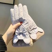 1 Paar Damen Herbst/Winter gefütterte & verstärkte warme Handschuhe, touchscreen-fähig, wasserfest, windundurchlässig, geeignet für Radfahren und Outdoor-Nutzung