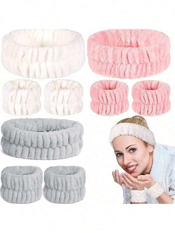 2025 New Flannel Face Wash Belt Wristband Set - Waterproof And Damp Resistance Sleeve With Absorbent And Quick-Drying Wrist Guard For Bathing/Sports/Yoga/Grooming Use. Available In 3 Colors As An Individual Product. Suitable For Bathing, Sports, Yoga And Beauty Scenarios. Back To School