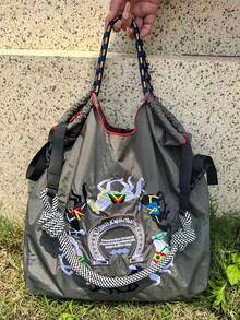 全新时尚刺绣斑马图案大容量手提包女士时尚百搭单肩托特包 - 彩色 - 查看 16