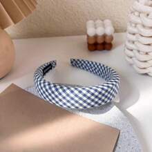 The Gentle Checkered Design Height-Increasing Sponge Hair Band On The Top Of The Head Has A Retro And Artistic Style. It Is A Daily Face And Face Accessory, Hairband Headband For Women, Hair Accessories, Hair Hoop