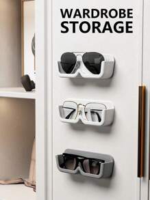 1/2/4pcs Glasses Storage Box Wall-Mounted Without Punching For Decoration, Placed On The Myopic Sun Wall To Display High-End Sunglasses Storage Rack