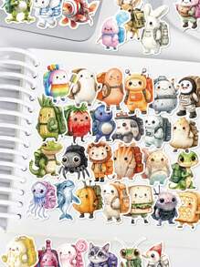 50 Stücke Cartoon Charakter dekorative Aufkleber für Rucksack, Kühlschrank, Gepäck, Handyhülle, Schlafzimmer, Fenster, Tür, Klassenzimmer, Lernbelohnung, Geburtstag, Feiertage, perfektes Geschenk