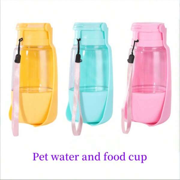 1pc Outdoor Portable Folding Pet Water Cup, Portable, High Temperature Resistant, Drop Resistant, Easy To Store, Accompanying Outdoor Dog Water Kettle, Feeding And Drinking Integrated Water And Food Cup