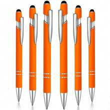 6pcs 2-In-1 Retractable Ballpoint Pen With Stylus, Metal Stylus Tip Suitable For Touchscreen, 1.0mm Black Ink Back To School - Multicolor - View 16