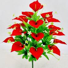 1 Bund mit 18 Köpfen Calla Lilien Künstliche Blumen für Heimdekoration, Wohnzimmer und Garten