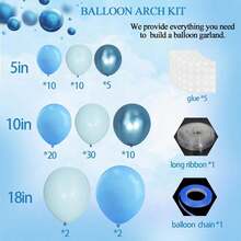 Kit de guirnalda de arco de globo con tema de videojuego, globos negros y verdes para fiesta temática de juegos, cumpleaños o graduación, decoraciones - Azul claro - Ver 2