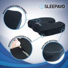 For Office Chair - Cooling Gel Pillow For Sciatica, Coccyx, Lower Back, Tailbone Pain Relief - màu đen - Xem 3