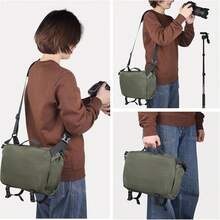 Camera Sling Bag, Waterproof Camera With Tripod Holder, DSLR/SLR/Mirrorless Cameras Shoulder Bag, Crossbody Camera Bags Photography (Black) - 綠色 - 查看 3