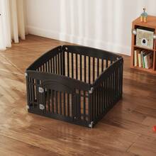 Sweetcrispy Plastic Dog Playpen 4/6-Panel 24" Expandable & Durable Pet Fence For Small To Medium Dogs - Indoor & Outdoor Portable Puppy Playpen With Secure Locking Door,Black - màu đen - Xem 1