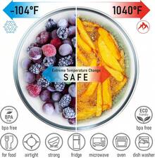 Stackable Space-Saving Set Of 5 Nesting Glass Bowls With Bamboo Lids For Prep, Storage, Baking, Mixing & Cooking, Microwave & Oven    Heat Resistant Inert Borosilicate Glass