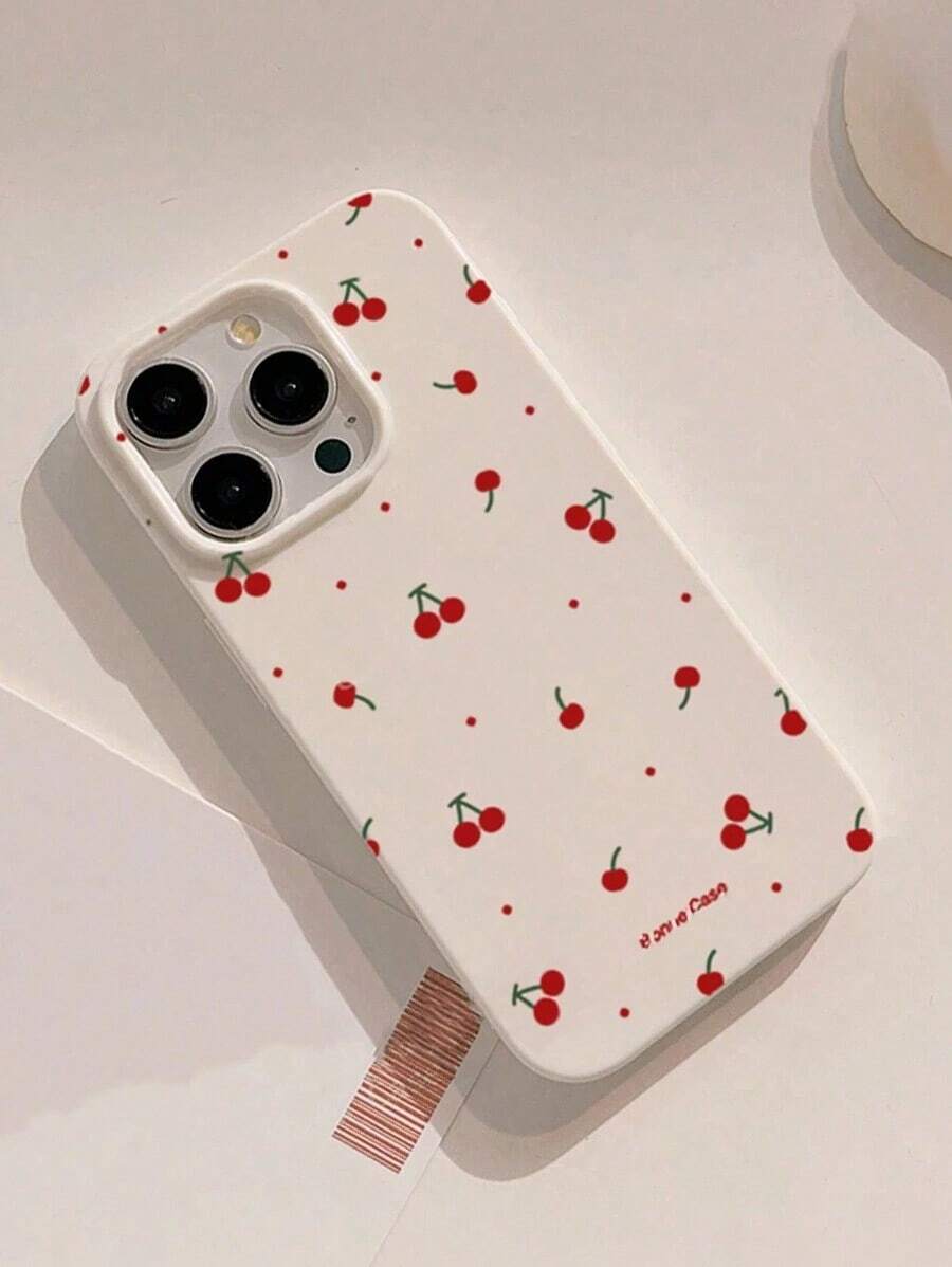 Funda para teléfono 1 Uds. GUCADI carcasa blanca con cereza roja Compatible con funda para teléfono Apple - Multicolor - Ver 1
