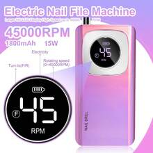 LIMEGIRL Limadora de uñas eléctrica profesional de 45,000 RPM, máquina de taladro de uñas recargable inalámbrica, adecuada para uñas de acrílico y gel, incluye 6 brocas y bandas de lijado, para uso en salón y hogar, apta para principiantes y profesionales - Multicolor - Ver 3