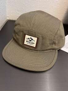 New 5-Panel Baseball Cap With Letter Embroidery, Fast Drying, Japanese Style Flat Brim, Unisex Outdoor Casual Breathable Adjustable Hat - A - View 18