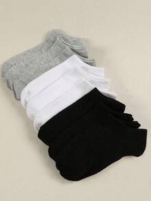 15 زوج من جوارب القارب البسيطة التنفس للرجال، لون أساسي أسود أبيض رمادي، جوارب قصيرة مناسبة لكل المواسم للارتداء اليومي - متعدد الألوان - مشاهدة 9