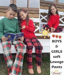 Boys Pajama Pants Long Sleep Soft Elastic Waist Bottoms Plaid Lounge With 2 Pockets 4-14 Years - Yarn Dyed Lattice12 - View 6