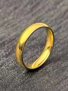 1pc Classic Simple Versatile Smooth 4mm Band Stainless Steel Couple Rings, Casual Business Style Minimalist Unique Design, Elegant Korean Street Fashion Light Ring Knuckle Ring, Suitable For Daily Wear, Festivals, Parties, Gifts - Silver - View 7