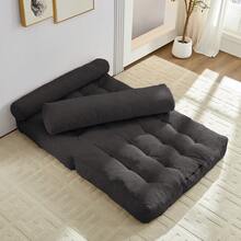 Folding Sofa Bed, Convertible Sleeper Chair With Pillow & Back Support, Portable Fold Out Chair Bed, Comfy Floor Sofa Lounge, Lazy Sofa For Dorm/Living Room/Office/Apartment - 深灰色 - 查看 2