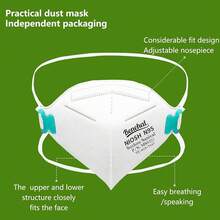 2025NIOSH Approved  Mask Particulate Respirators, Pack Of 60  Face Masks, Individually Wrapped,White - 50 Pack - White - View 6