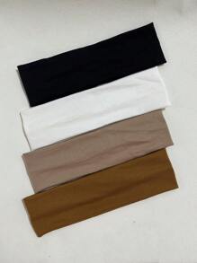 Set di 4 bandane da donna in tessuto multicolore, fasce per capelli alla moda, adatte per uso quotidiano e attività casual