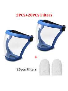 Máscara de protección facial transparente completa con hebilla ajustable, máscara protectora facial transparente unisex, máscara de motocicleta/ciclismo a prueba de viento y polvo, gafas de protección para soldadura, máscara de esquí - Multicolor - Ver 24