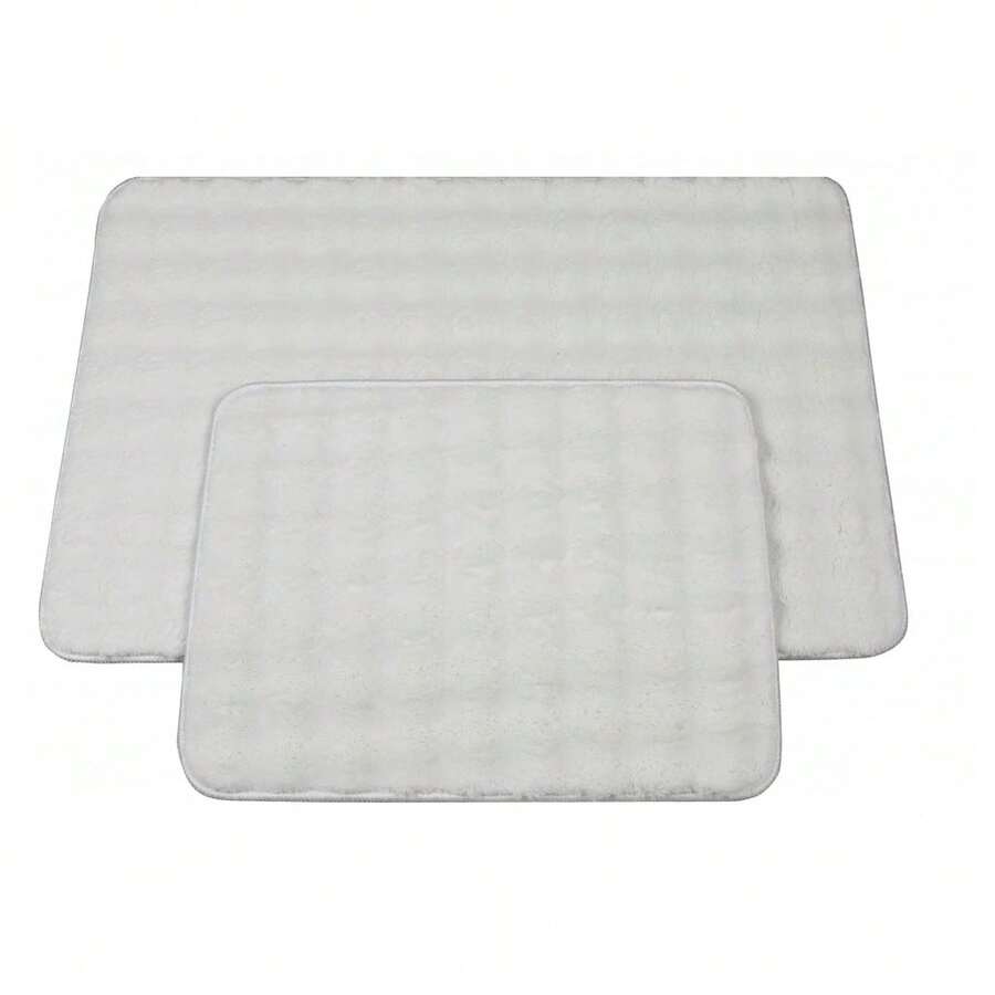 2-Piece Non-Slip Bath Mat Set – 60x100 Cm + 50x60 Cm – Soft 100% Polyester – Dotted PVC Backing – Machine Washable, Quick-Drying – Bathroom & Indoor Use – Made In Turkey