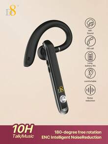 Auricular inalámbrico Bluetooth de un solo oído D8 compatible con iOS y Android, auriculares manos libres para trabajo, camionero, oficina, auriculares a prueba de ruido con micrófono dual para computadora, teléfonos celulares, camionero, hogar, oficina, trabajo, auriculares inalámbricos compatibles con /Android/PC (oficina/conducción) D8 Auricular inalámbrico Bluetooth de un solo oído con micrófono dual a prueba de ruido