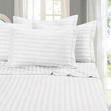 Elegant Comfort, Softest, Coziest 6-Piece Sheet Sets! 1500 Hotel Quality Luxurious Wrinkle Resistant Damask Stripe Bed Sheet Set, Black - Bedding 2025 - 白色 - 查看 10