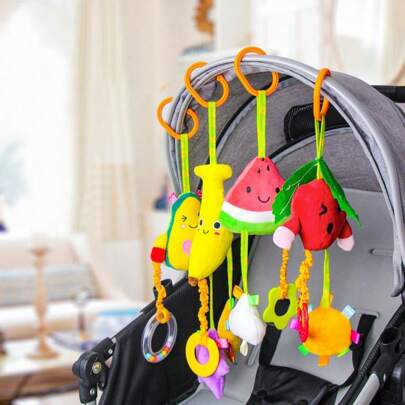 1 pezzo Giocattolo per seggiolino auto a carrello della frutta carino con sonagli e campanellini, adatto come regalo per neonato