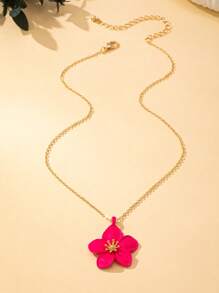 1 Set Women Floral Necklace & Earrings Jewelry Set, Elegant For Daily Wear And Vacation