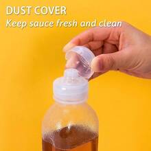 10oz Condiment Squeeze Bottles With Flip Top Lid 4 Pack Refillable Condiment Containers Ketchup Squeeze Bottles Leak Proof Dispenser For Syrup Oil BBQ Sauce With Labels Markers - Clear - View 4
