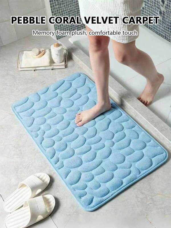 1 pezzo di tappeto da bagno spesso con motivo a ciottoli, morbido tappetino da bagno antiscivolo ad asciugatura rapida, tappeto da doccia assorbente per il bagno di casa, accessori per il bagno, decorazioni per il bagno, tappeti da cucina, lavanderia, camera da letto, doccia, tappetino da interno, tappeto da esterno, zerbino estivo