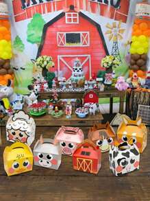24 pièces Sacs-cadeaux thème animaux de ferme, boîtes-cadeaux créatives thème animaux, emballage en papier réutilisable, convient pour les cadeaux de fête, anniversaires, Noël, décorations de mariage, adapté aux fêtes d'anniversaire et célébrations