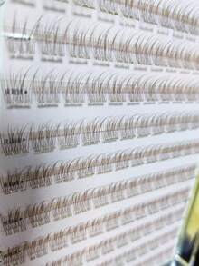 120 Stücke Klebstofffreie mühelose Meerjungfrau Schwanz Wimpern, braun und natürliche Fragment Mega-feine Einzelwimpern, perfekt für natürliches Make-up im Alltag, geeignet für Anfänger