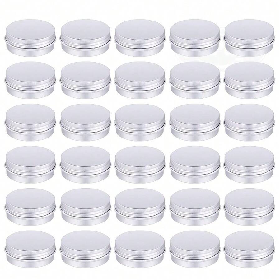30 latas de hojalata de 30 Pa con tapa de tornillo y borde metálico redondo, contenedores para bálsamo de labios con tapas (1 onza) - Multicolor - Ver 1