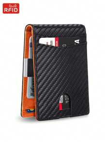 Rfid Blocking Carbon Fiber Men Slim Wallets Credit Card Holder Thin Small Short Purse Male Black Vallet Bifold Wallet For Man