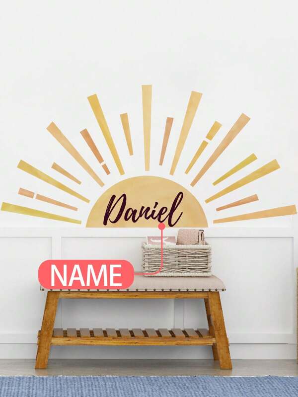 1 Pc 30*120cm PVC Removable Wall Sticker, Custom Text Wall Decal, Cartoon Sunshine Decorative Wall Sticker, Suitable For Wall Decor, Room Decor, Home Decor, School, Classroom, Etc.