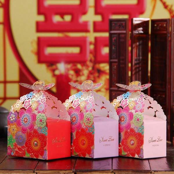 10pcs Flower Butterfly 3D Pattern Packaging Bag Candy Biscuit Decorative Packaging Bag Gift For Friends Wedding Birthday Festival Decoration