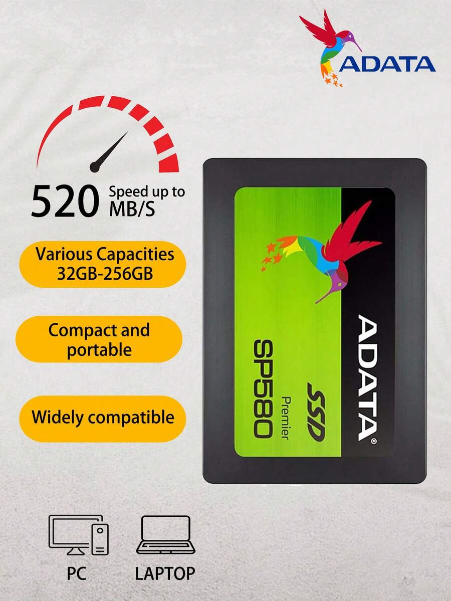ADATA SP580 SSD 120GB 240GB 480GB 2.5 Inch SATA III Storage Disk For PC Desktop Notebook Internal Solid State Drive - View 1