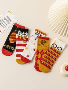 Harry Potter 10 đôi tất trẻ em chủ đề , bao gồm tất cao đến đùi cho bé gái và tất dày thoáng khí in hình hoạt hình cho bé trai. - Nhiều màu - Xem 2