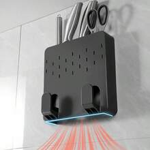 1 件壁挂式厨房刀架 - 多功能收纳整理器，用于存放刀具、剪刀、筷子和砧板，节省空间的设计，适合洗碗机清洗，黑色，厨房用具架，紧凑型整理器，耐用结构，家庭整理 - 彩色 - 查看 7