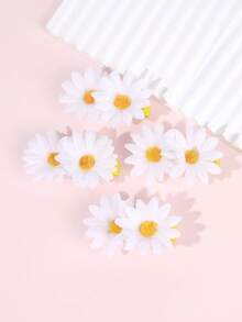 4 件装白色雏菊发夹，女士优雅花朵鳄鱼夹，迷你雏菊度假发夹，简约日常发夹，女孩发夹，女士发饰，扁平爪夹，发夹，发夹