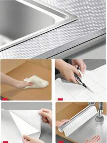 1pc Kitchen Oil-Proof, Waterproof And Heat-Resistant Self-Adhesive Wall Sticker, For Cabinets, Walls, Aluminum Foil Wallpaper, Home Decor, Spring Decoration, Refresh Your House, Rama Decorative Sticker Wall Paper Wall Stickers Room Decor Wall Decor Kitchen Accessories Kitchen Items Kitchen Decor