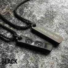 1pc Customized Photo/Text Necklace, Personalized Engraved Eye Pendant Necklace, Mother's Day Gift, Gift For Her, Women's Jewelry, Gold Jewelry, DIY Jewelry, Women's Jewelry, Customized Photo Pendant Stainless Steel, Couples Gift, Perfect Anniversary Gift - Multicolor - View 4