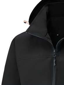Herren wasserdichte winddichte Wanderjacke - Outdoor Softshell Regenmantel mit abnehmbarer Kapuze & Reißverschlusstaschen, atmungsaktive Trekking Camping Schale, leichte Reise Klettern Angeljacke für Wandern, Rucksackfahren, tägliches Abenteuer