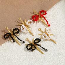 1 pieza Accesorio de joyería Colgante de lazo con cristal trenzado con forma de copo de nieve chapado en oro de acero inoxidable, adecuado para uso diario de mujeres