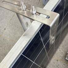Ganchos de montaje para módulos solares (2 unidades), de acero inoxidable, para balcón, soporte fotovoltaico, kit de instalación de barandilla, soportes solares, ganchos para balcón. - Plateado - Ver 4